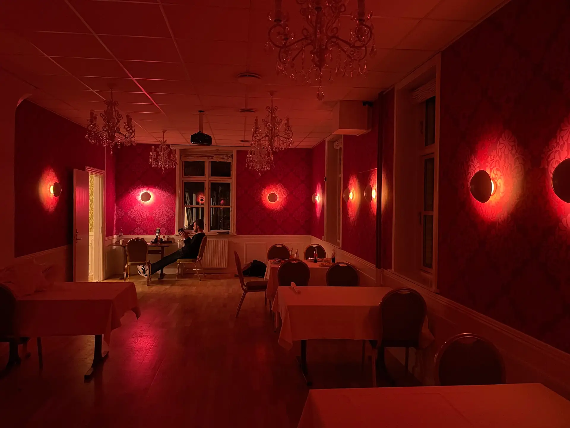 Mood lighting in restaurant